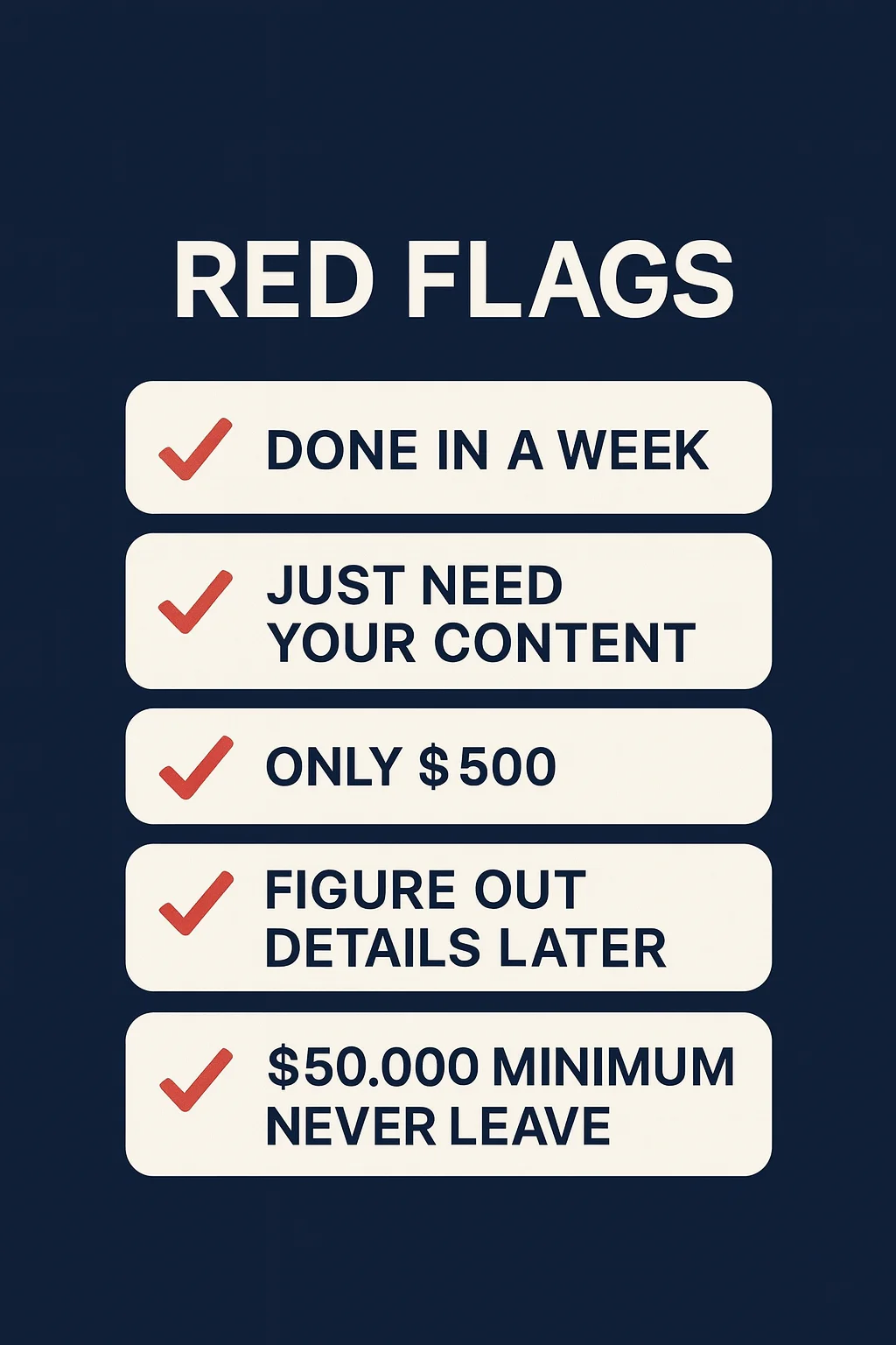 Red flags to watch for when shopping for a website designer or agency