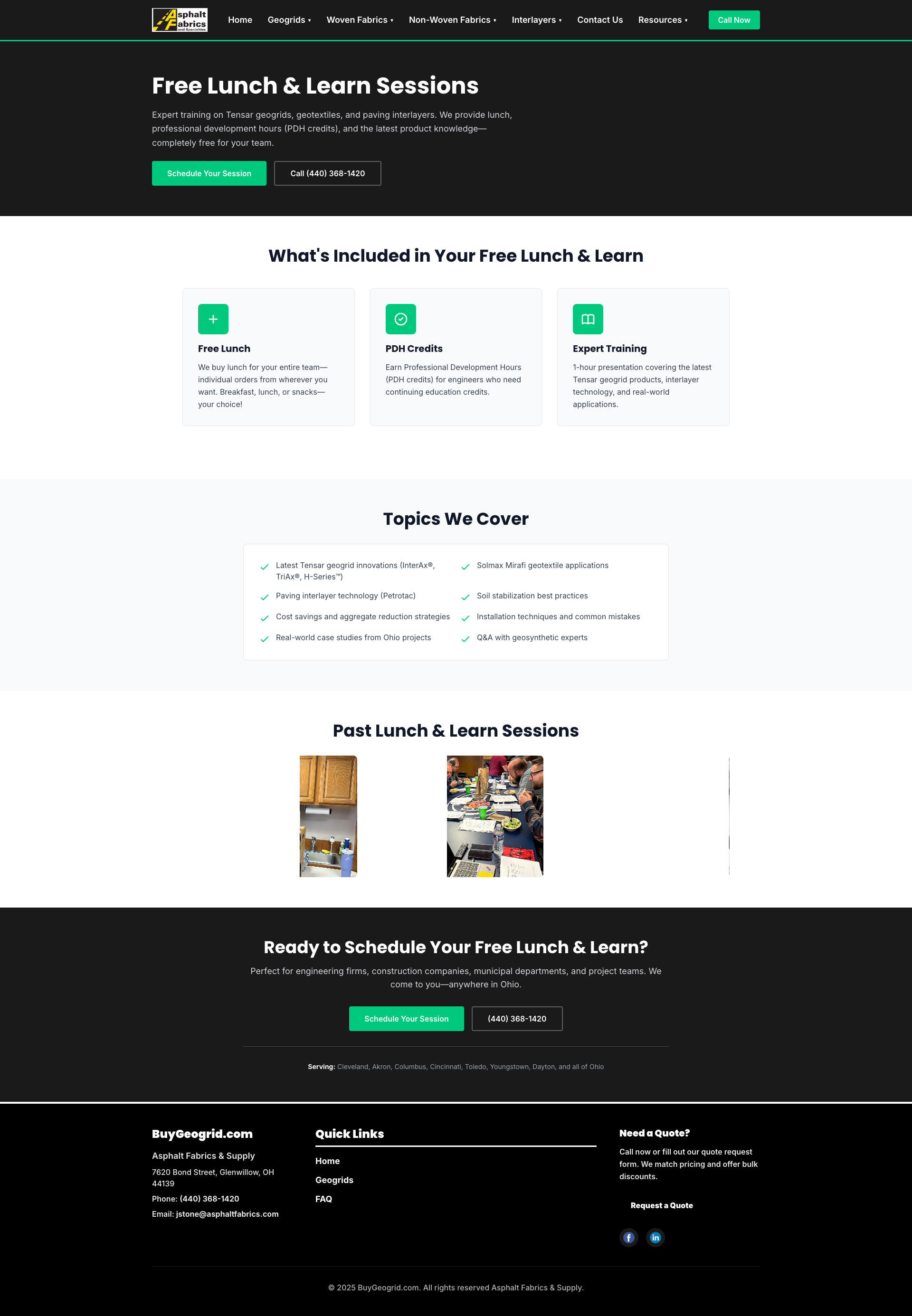 New Lunch and Learn page