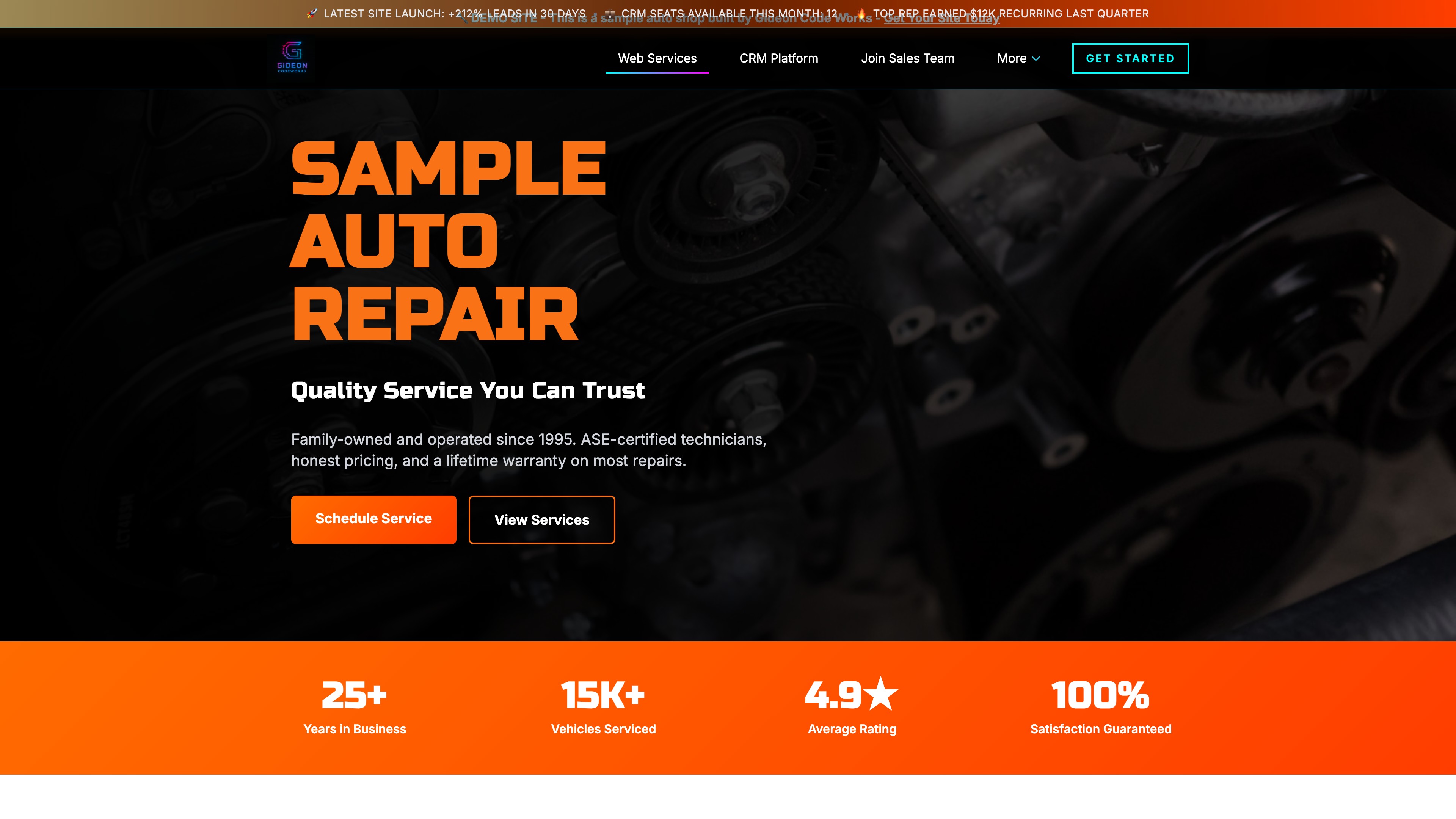 Auto services website demo