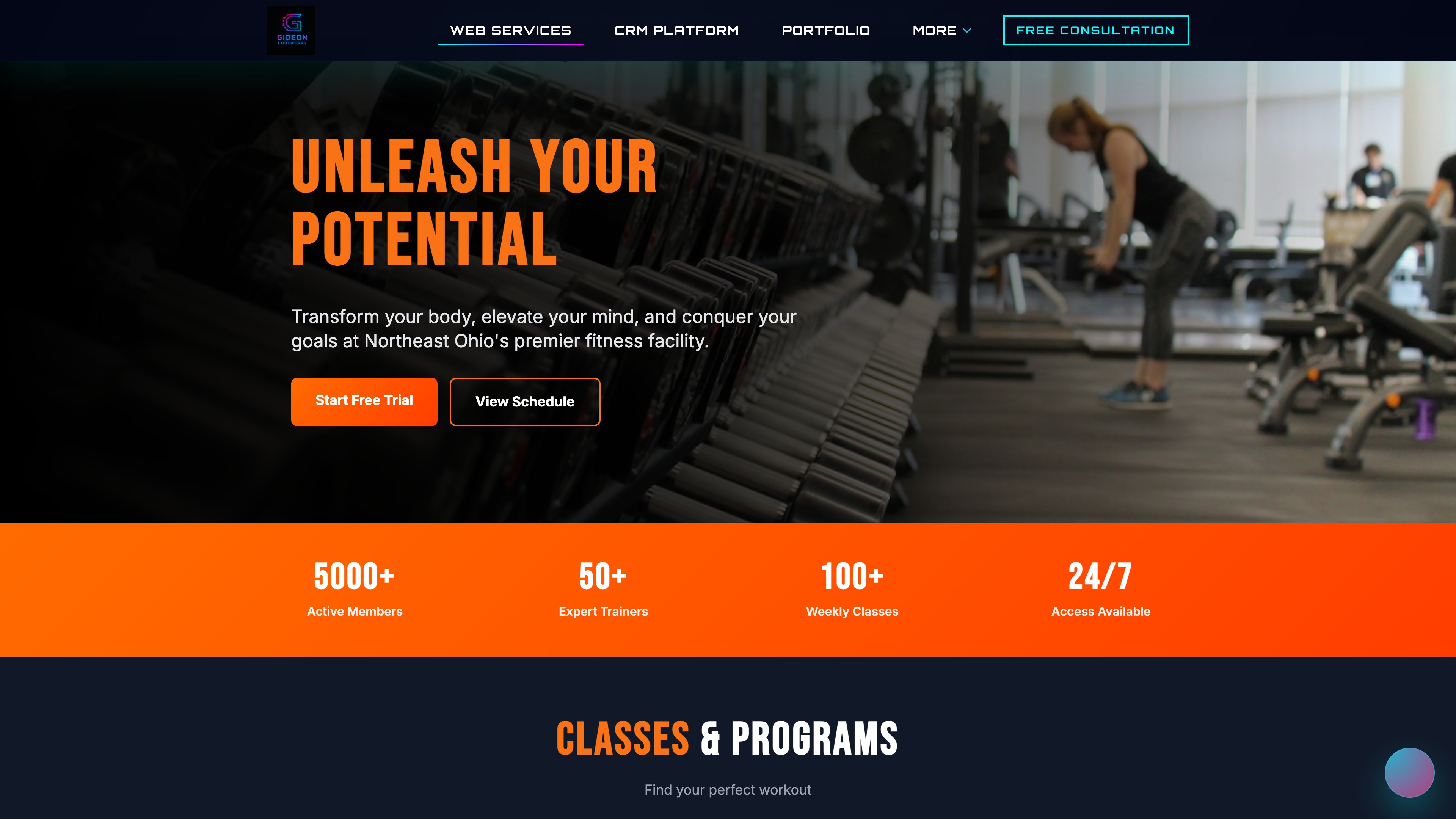 Fitness gym website demo