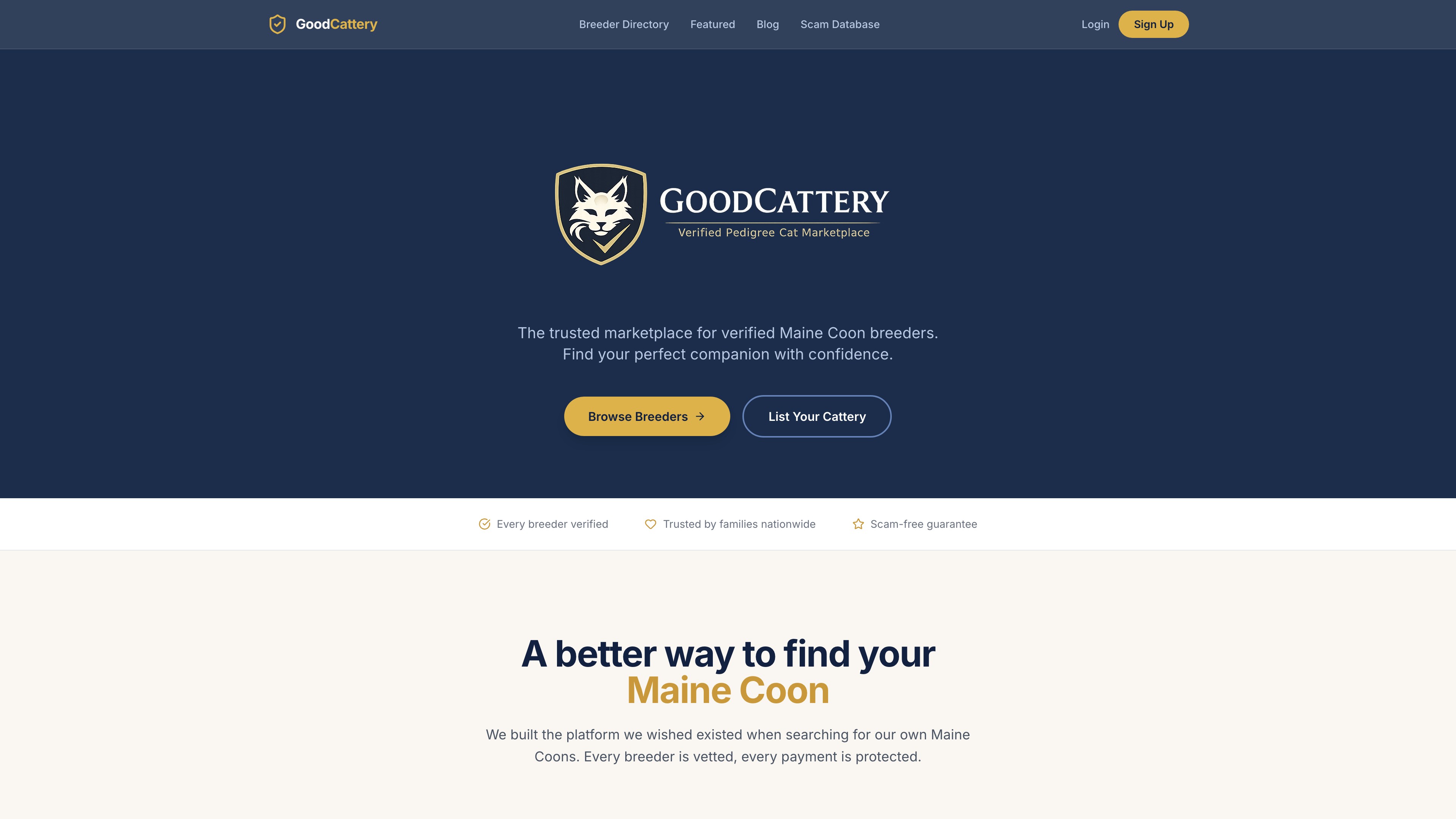 Good Cattery breeder marketplace