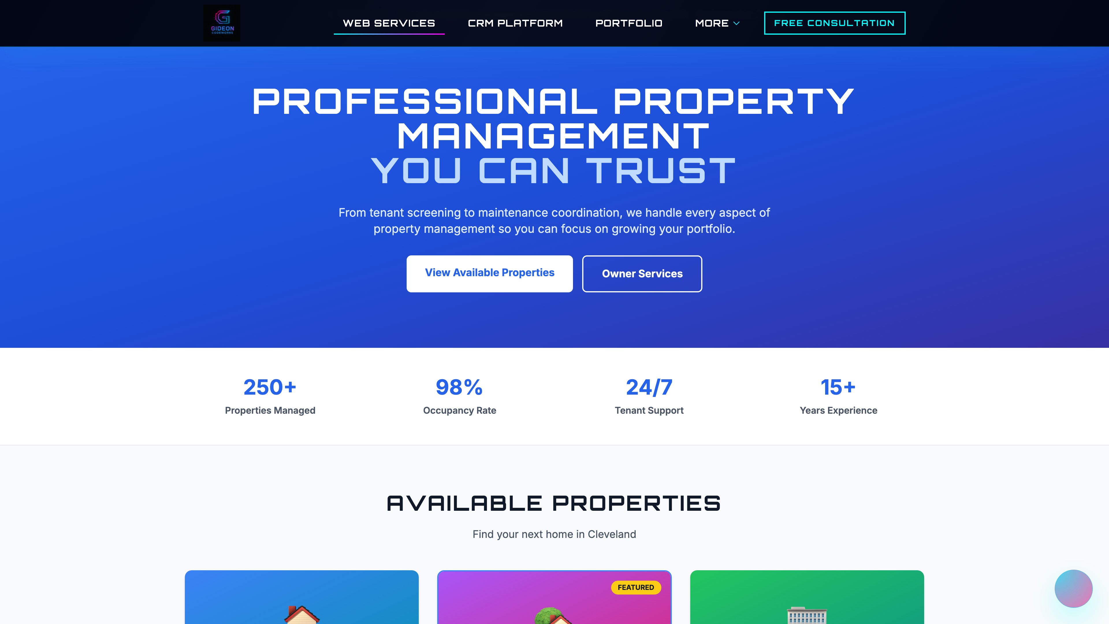 Property management website demo