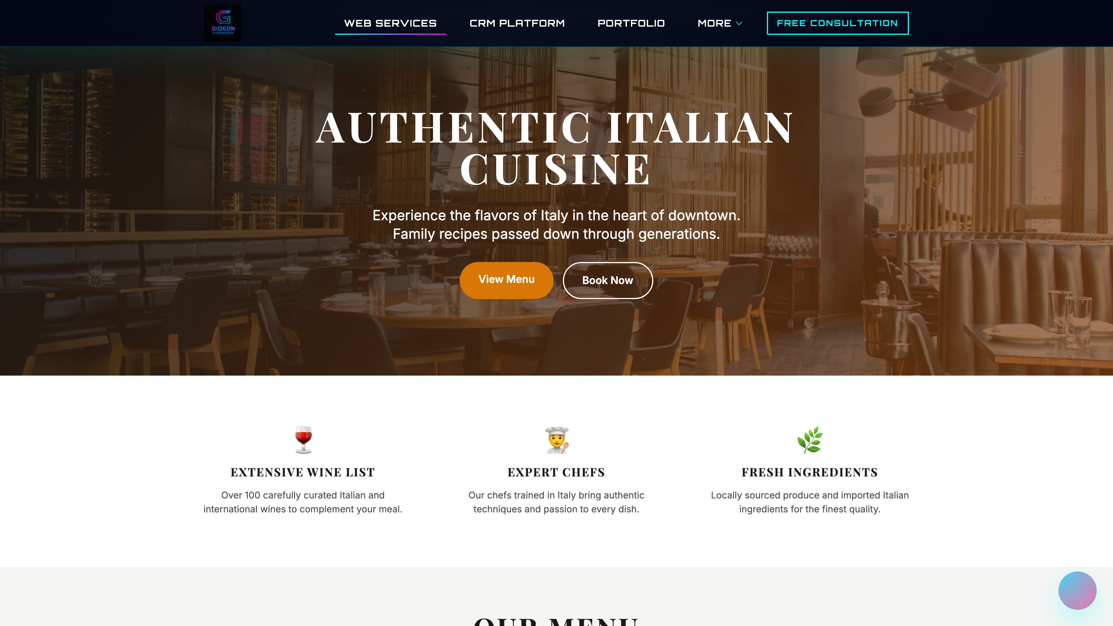 Restaurant website demo