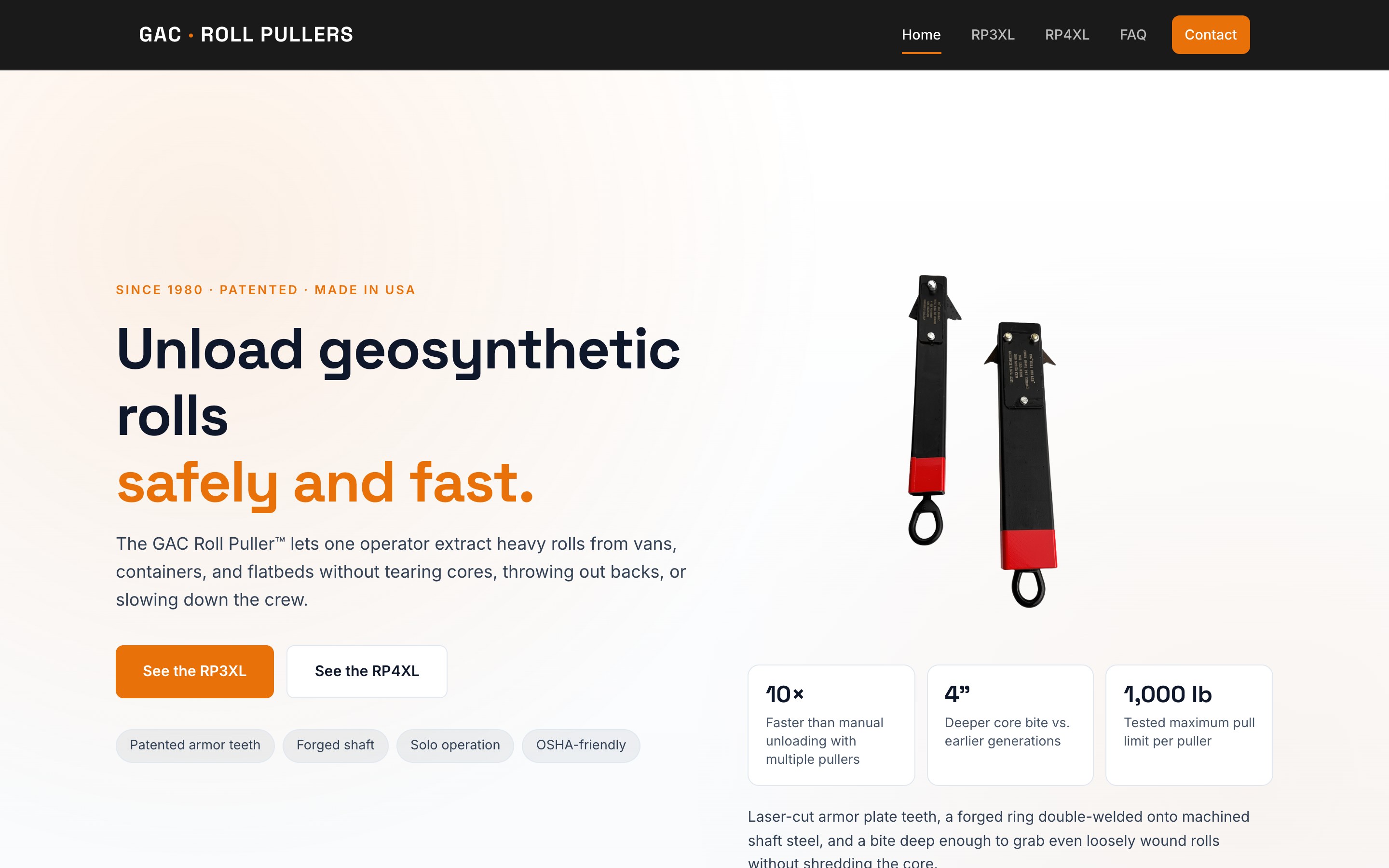 GAC Roll Pullers product website